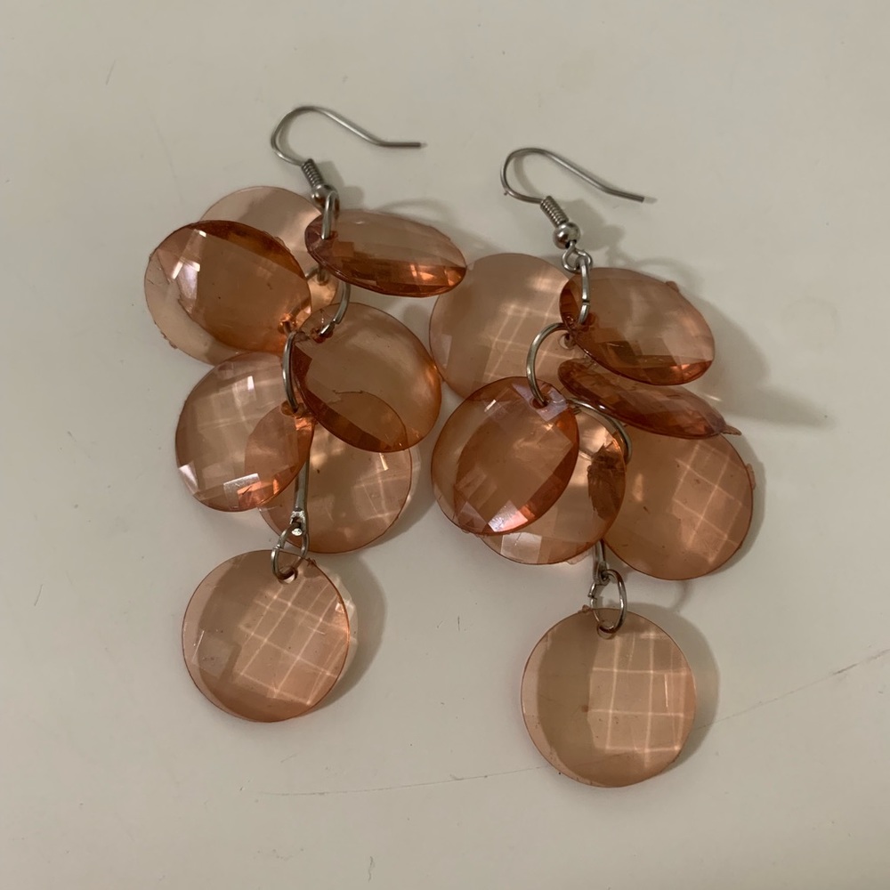 Vintage 1990s beaded dangle circle earrings